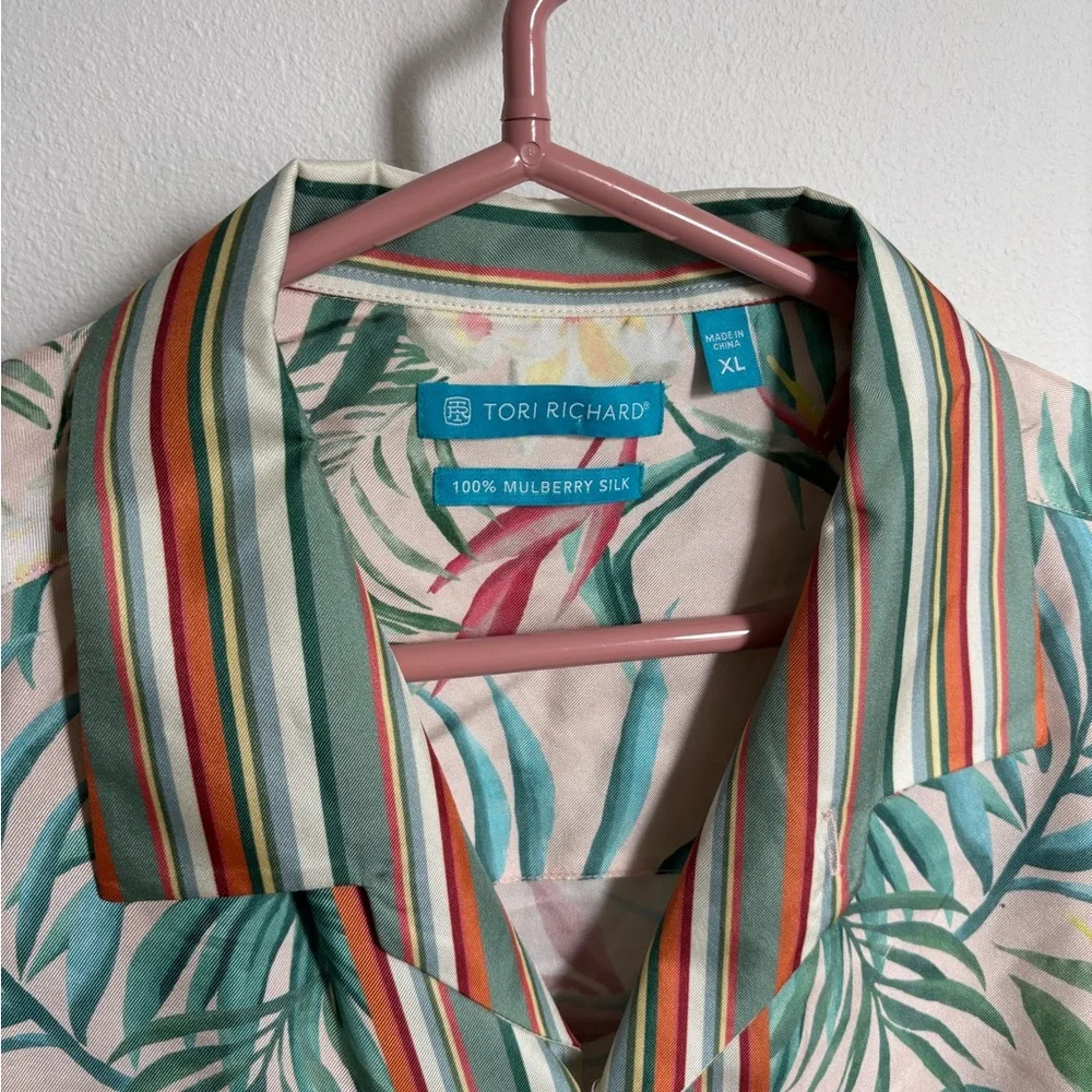 Tori Richard Multicolor Striped Silk Shirt - Picture 5 of 5